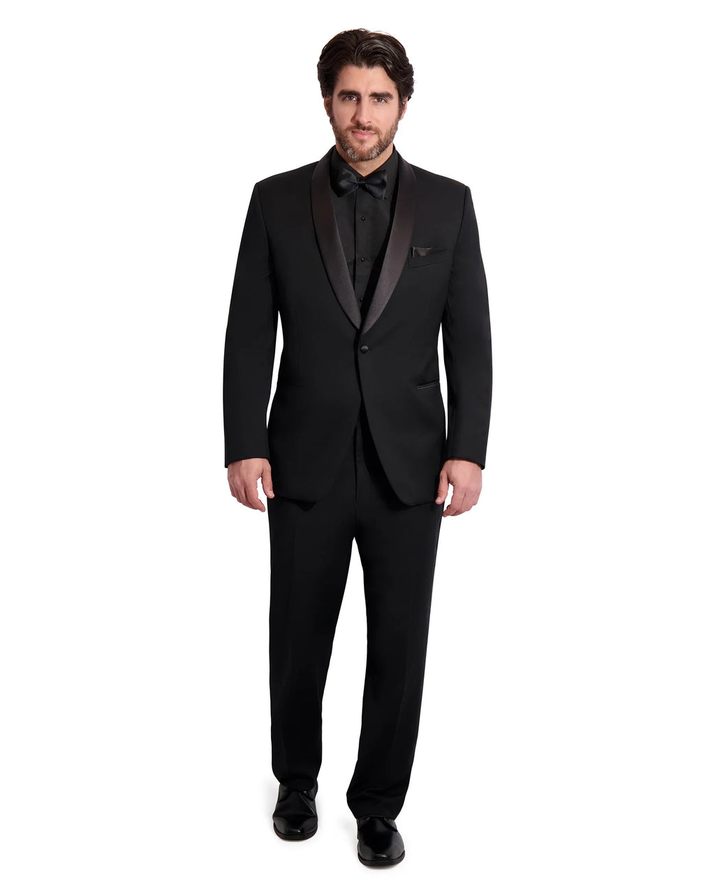 Braydon - Men’s S120'S 1 Button Shawl With Satin Lapel #8231C