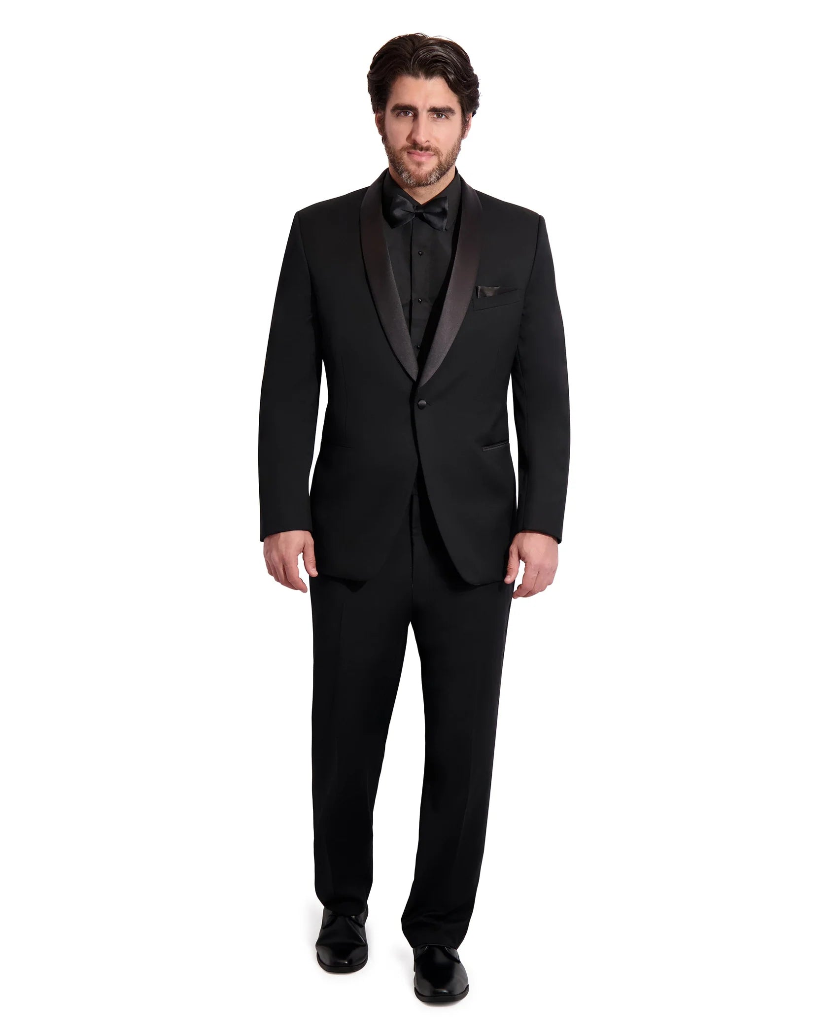 Braydon - Men’s S120'S 1 Button Shawl With Satin Lapel #8231C