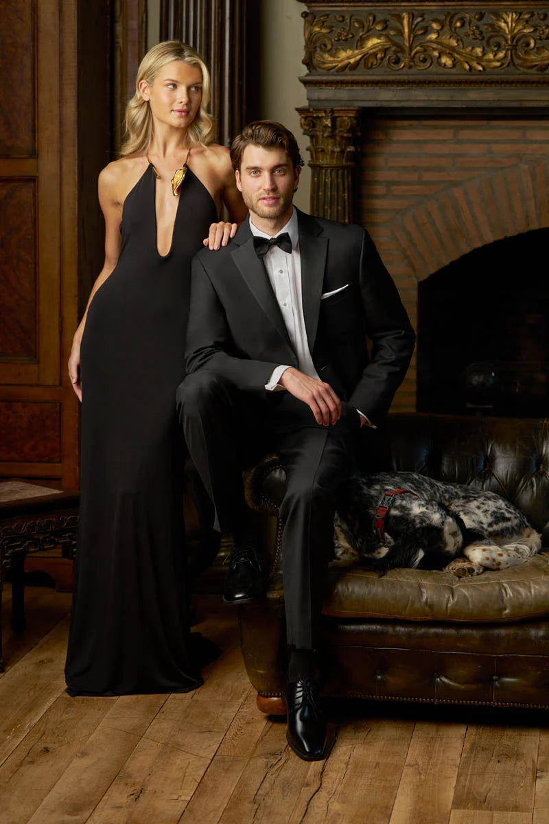 Antonio 2 Button Notch Tuxedo Coat with Grosgrain Lapel #M4340C-100