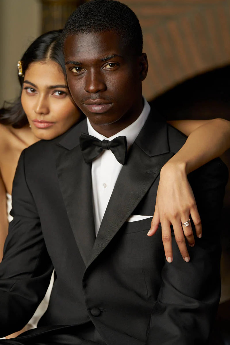 Tuscany 1 Button Peak Tuxedo Coat with Grosgrain Lapel #M4341C-100